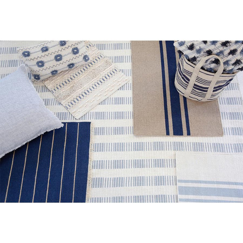 Beachwood Handwoven Rug in Ivory and Nordic Blue in Various Sizes